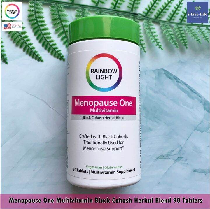 วิตามินรวม-สำหรับวัยหมดประจำเดือน-menopause-one-multivitamin-black-cohosh-herbal-blend-90-tablets-rainbow-light-ส่วนผสมจากสมุนไพรแบลคโคฮอช-แบล็คโคฮอช