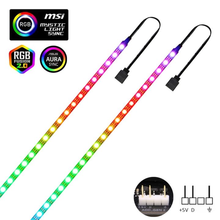 WS2812b RGB LED Strip Light Individually Addressable 5V 3Pin ADD_Header PC  Case Decor for ASUS AURA/MSI/GIGABYTE RGB Fusion 2.0