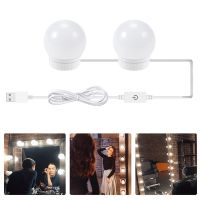 SmartPhonemall LED Mirror Front Lamp USB Adjustable Brightness Makeup Fill Light Bulbs, Power source: 2 LEDs