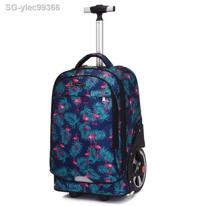 trolley backpack Junior high pupil rod bag 614 years old children big wheel travel bag is