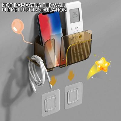 Nordic Style Wall Mounted Storage Box Holder Free Punching TV Control Hanger Air Remote Storage Mobile Conditioner Phone H8Z7