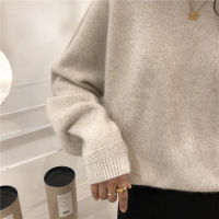Ailaile Knit Sweater Women Long Sleeve Loose Wool Pullover Round O Neck Outer Jumper Autumn Winter Thick All Match Basic Tops