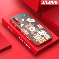 JIUMOO เคส A30s ปลอกสำหรับ Samsung กาแล็คซี่,เคส A50s ลายการ์ตูนสัตว์สีรุ้งมีน้ำค้างแข็งโปร่งใสเคสขอบสี่เหลี่ยมปลอกซิลิโคนกล้องกันกระแทกเคสนิ่ม