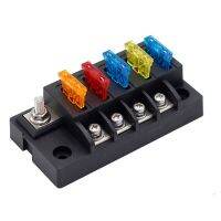 100A 32V DC ATO/ATC 4 Way ST Blade Fuse Holder Block Without Light With Cover Fuses Accessories