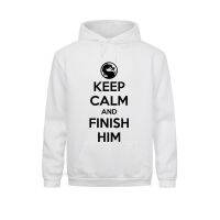 Keep Calm And Finish Him Mortal Kombat Hooded Pullover Ringer Letter Printed White Clothing Shirt Camiseta 2021 Autumn Street Size XS-4XL