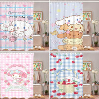 Kawaii Sanrios Cinnamonroll My Melody Kitty Kuromi Cartoon Shower Curtains Waterproof Polyester Bathroom Curtain with Hooks Gift