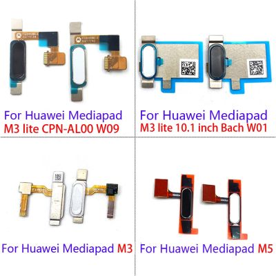 สายเฟล็กซ์ลายนิ้วมือของแท้เหมาะสำหรับ Huawei Mediapad M3 Lite 10.1 M5ชิ้นงอสำหรับเปลี่ยนปุ่มเมนูในบ้าน10.8นิ้ว