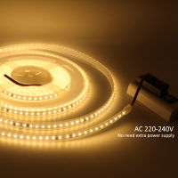 MJJC LED 10M 5M Strip 220V AC 2835 120LEDsM IP20 IP65 Cool White Warm White Natural White LED Tape for Decoration Living Room