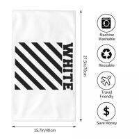 ผ้าขนหนูอาบน้ํา ดูดซับน้ําได้ดี ลายโลโก้ Off white ขนาด 70x40 ซม. สําหรับเล่นกีฬา โยคะ วิ่ง ฟิตเนส กลางแจ้ง e