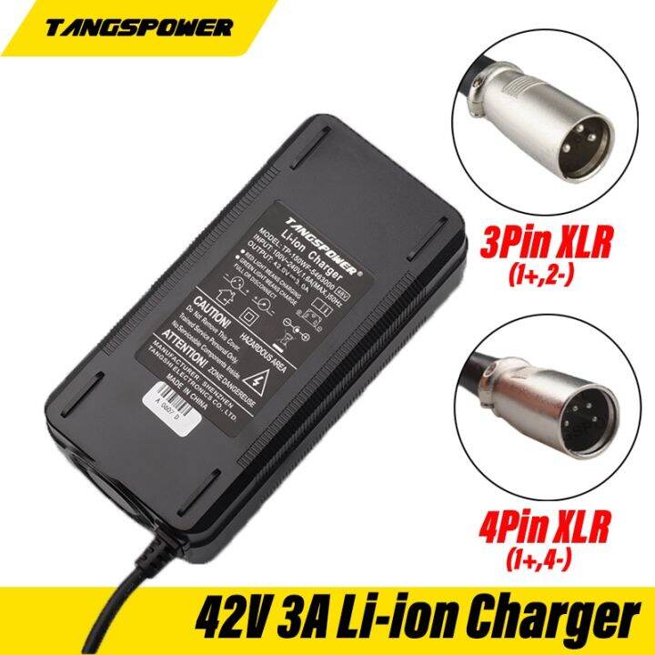 42V 3A Electric Scooter Battery Charger For 36V Lithium Battery Electric  Bike Charger With 3-Pin/4-Pin XLR Socket/Connector 