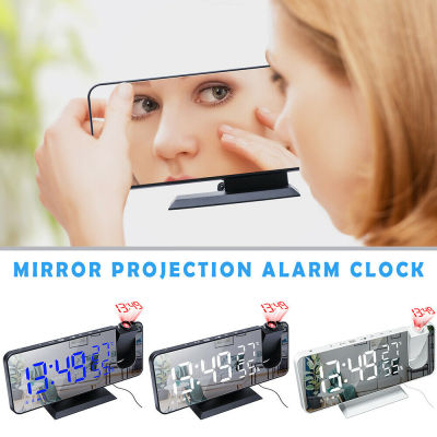 LED Digital Alarm Clock Table Electronic Desktop Clocks USB Wake Up FM Radio Time Projector Snooze Function