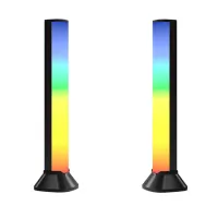 2เซ็ตควบคุมเสียงรถกระบะจังหวะไฟ USB ชาร์จ APP ควบคุมเพลง Ambient ไฟเส้น LED RGB โคมไฟหลอดที่มีสีสัน