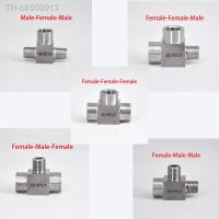 ✢♘✶ 1/8 1/4 3/8 1/2 BSP NPT Female Male Tee 3 Ways 304 Stainless Steel Pipe Fitting Connector Splitter Block High Pressure