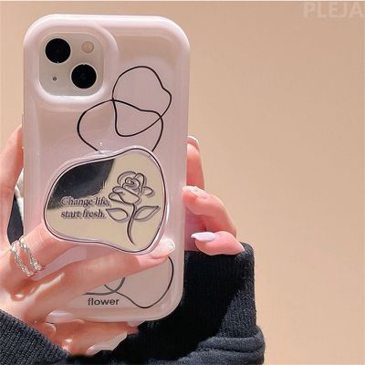 （cold noodles）เคสโทรศัพท์ตัวยืดมือถือดอกไม้แนวศิลปะแบบเรียบง่ายสำหรับ iPhone 14 Plus 13 ProMax 12 11 Pro ปกสูงสุดนิ่มน่ารักแฟชั่นสำหรับผู้หญิง