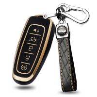 dvvbgfrdt 5 Buttons Leather Remote Car Key Cover Case Fob For Lincoln MKZ MKX MKS Keyless