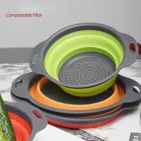 【hot】 kitchen tools Round foldable drain basket Folding fruit brasket 2 Set Filter