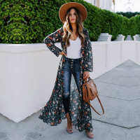 2021 Vintage Floral Print Long Kimono Plus Size Elegant Street Wear Summer Clothing For Women Tops and Blouses Boho Shirts A830