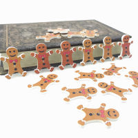 DIY 100pcs  Christmas gingerbread Man Wooden buttons decoration festival scrapbooking 30mm Haberdashery