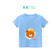 Áo Thun Trẻ em Cho Bé trai KooKoo Màu Blue Hoạ Tiết Hình Gấu 100% cotton