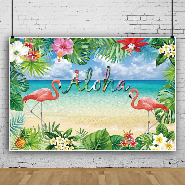 Aloha Flamingo Backdrop Hawaii Photography Background For Summer ...