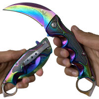 มีดพับ มีดคารัมบิต FOX Outdoor Karambit Knife B63 (สีรุ้ง)