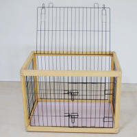 CC Pet กรงขอบไม้ สำหรับสัตว์เลี้ยง กรงขอบไม้ กลาง (ปิดบน) ขนาด 88x60x61.5 cm BY8351