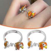 Cute Spring Dog Bead Ring Random Color Cartoon Ring Accessories Adjustable Ring Female Fashion N6X0