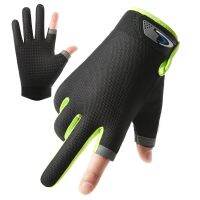 【HOT】 Men  39;s Fishing Cycling Gloves Cut Male Touchscreen Angling Anti-Slip Sun-Proof Breathable