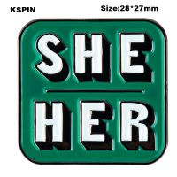 SHE HER Pronoun Pin Lapel Pins Badge Brooch Badges on Backpack Pin Brooch Fashion Brooches Pins