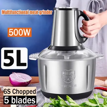 2 Speeds 450W 5L Electric Meat Grinder Kitchen Chopper Stainless Steel