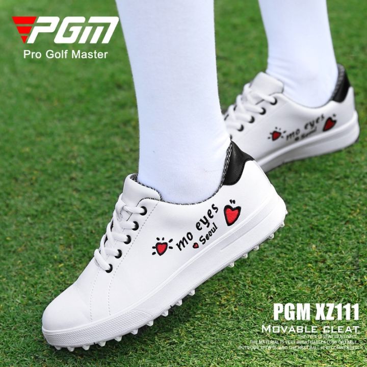 pgm-golf-shoes-womens-waterproof-korean-version-of-soft-and-versatile-white-golf