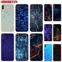 ✘▩ Soft Case For iPhone 13 12 11 Pro X XS Max XR 6 7 8 G Plus SE 2020 Mini Cover Circuit Board