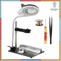 ฐานแม่เหล็กยึดแผงวงจร + เสายึดหัวเป่าลมร้อน + โคมไฟ LED พร้อมแว่นขยาย YIHUA628 TD สินค้ามีจำนวนจำกัด