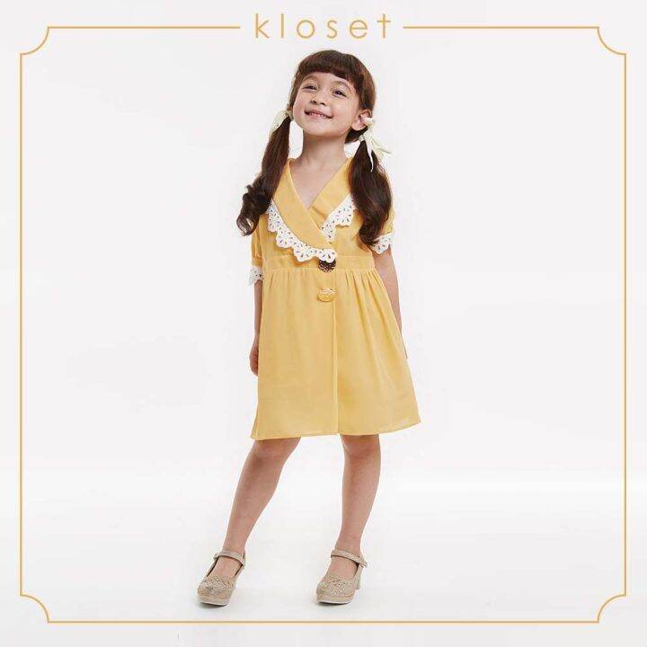 kloset-aw19-kd005-mini-dress-with-ruffle-ชุดเด็ก-ชุดเดรสเด็ก-ชุดเดรสแต่งดีเทลลูกไม้