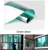 Green Silver Waterproof Window Film One Way Mirror Silver Insulation Stickers UV Rejection Privacy Window Tint Films Window Sticker and Films