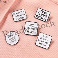 【hot sale】 ﹍ B36 Creative Motivational Quotes Enamel Pins Live Life Happy Brooches Badge Lapel Pin Funny Letter Saying Badge Jewelry