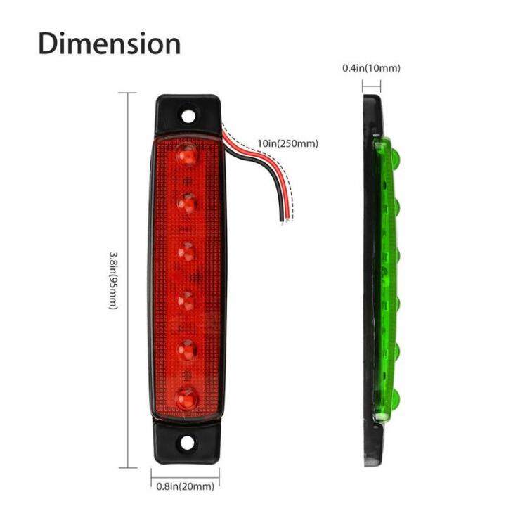 โคมไฟกราบขวาสำหรับรถพ่วงเรือบรรทุกรถเรือนำทางไฟ-led-4ชิ้น12v-สินค้าใหม่