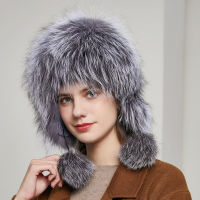 Fur Hat for Women Natural Mink Hair Fur Russian Ushanka Hats Winter Thick Warm Ears Fashion Bomber Cap Black New Arrival