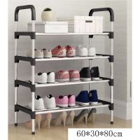 (Wowwww++) KA 12 MGN ชั้นวางรองเท้า DIY พร้อมที่จับ ขอบพลาสติก ตู้รองเท้า ที่วางรองเท้า shoe rack 4 ชั้น ( 15 คู่ ) - สีดำ KA - 12 ราคาถูก เก้าอี้ สนาม เก้าอี้ ทํา งาน เก้าอี้ ไม้ เก้าอี้ พลาสติก