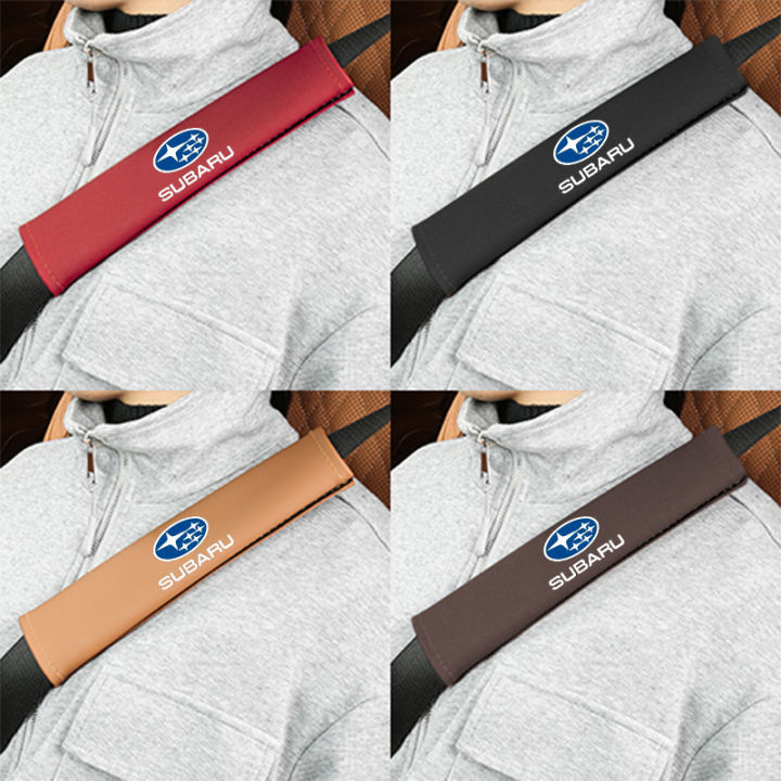 2Pcs Car Safety Belts Shoulder Pad Leather Seat Belt Cover For Subaru  Impreza Legacy WRX STI BRZ Forester Ascent Levorg XV WRC Outback Crosstrek  Exiga Tribeca