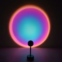 Rainbow Sundown Lamp Halo Projector Atmosphere LED Light Room Wall Background Decoration Floor Lamp USB Colorful Circular Light