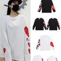 Available 2022 New Kawajiu Pure Cotton Long-Sleeved T-Shirt Sleeves Printed Love Red Heart Letters Round Neck Loose Version Men And Women