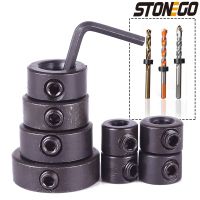 STONEGO 8pcs 3mm-16mm Woodworking Drill Locator Drill Bit Depth Stop Collars Ring Limit Ring For Drill Bit