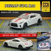 ขนาด1/64โมเดลรถขนาดเล็ก R35 GT-R นิสสันโลหะแบบจำลองจิ๋วดายคาสยานพาหนะศิลปะของขวัญของเล่นสำหรับเด็กเพื่อนผู้ชาย