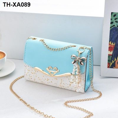☊ New female bag chain inclined shoulder sequins fashionable ms han edition phone