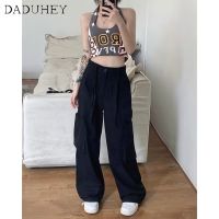 DaDuHey 2023 Japanese Style Workwear Casual Pants Womens Summer Multi-Pocket Loose Thin Straight Pants Fashion Cargo Pants QC7311537