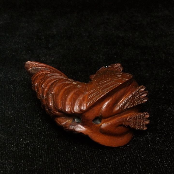 ญี่ปุ่น-wood-มือแกะสลัก-รูปรูปปั้น-netsuke-โต๊ะตกแต่ง-gift