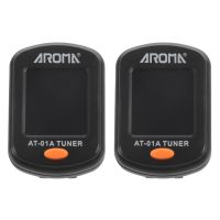 2X Aroma At-01A Guitar Tuner Rotatable Clip-on Tuner Lcd Display for Chromatic Acoustic Guitar Bass Ukulele