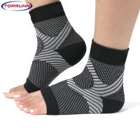 {Feili Sports Outdoor} 1คู่ Plantar Fasciitis ข้อเท้าเท้ารองรับส้นการบีบอัดทางสายแขนเสื้อถุงเท้าเปิดนิ้วเท้าข้อเท้าบวม