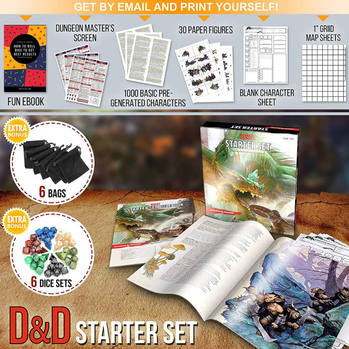 dungeons-amp-dragons-dungeons-and-dragons-starter-set-5th-edition-dnd-starter-kit-dice-in-black-bag-fun-dnd-rolling-board-games-for-adults-new-adult-magic-board-game-5e-beginner-popular-pack-die-book